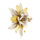Wonderful gilded florentine flush mount lights, Italy 1970's