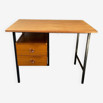 Vintage wood and metal desk from the 60s