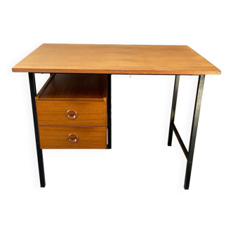 Vintage wood and metal desk from the 60s