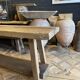 Tall console table in solid antique oak - 335cm long