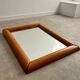 Old mirror in solid elm design from the 70s vintage brutalist style
