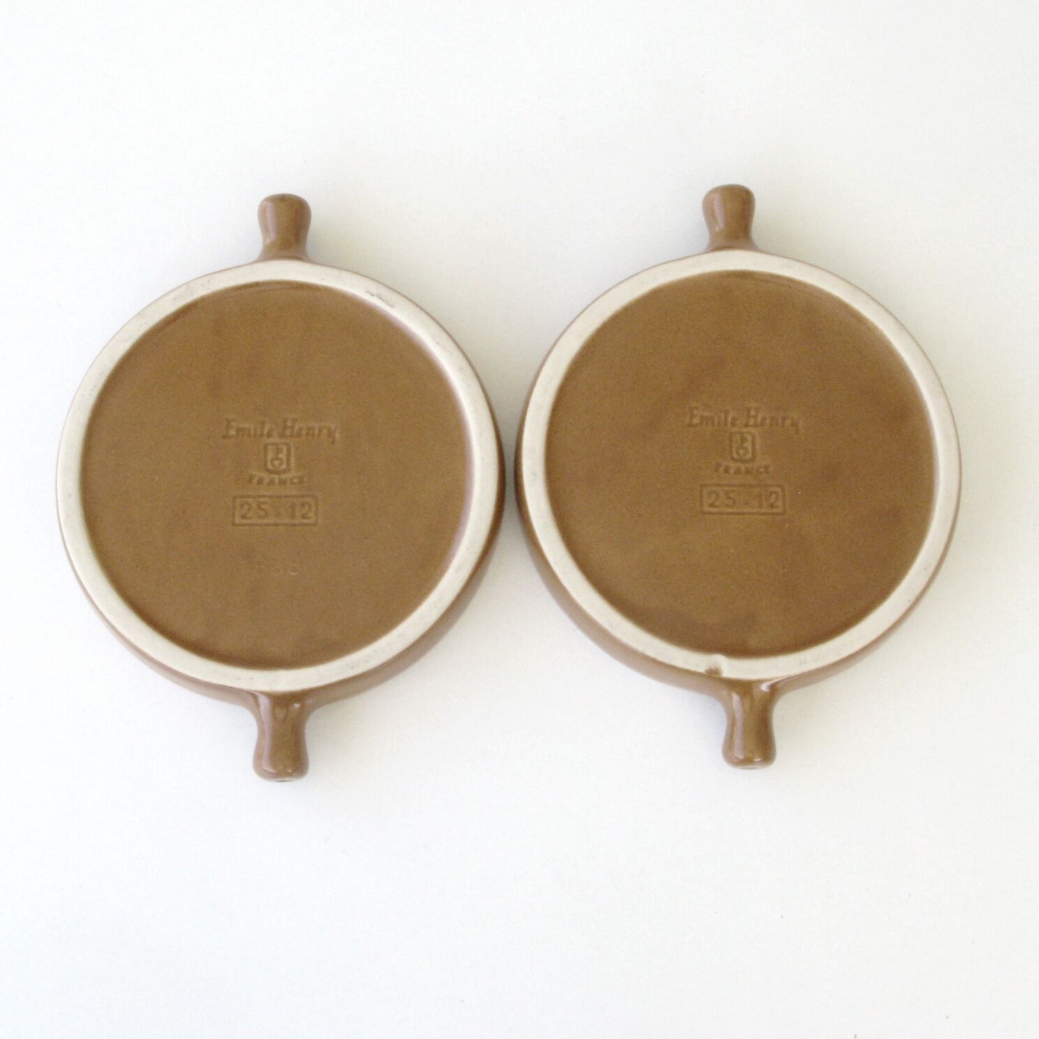 Emile Henry snail service - 2 Pans 12 holes - Brown caquelons