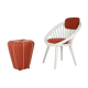 Set of lounge chair with tabouret, 1950's, 1970's