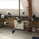 Lustre suspension Spoutnik vintage année 60 doré space age