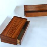 Vintage rosewood floating bedside tables. Set of two. 1960s