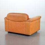 Striking De Sede DS101 Cognac Leather Lounge Chair DS17. Switzerland, 1970s