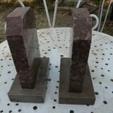 Paire de serre livres en marbre art déco