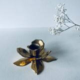 Brass flower candlestick