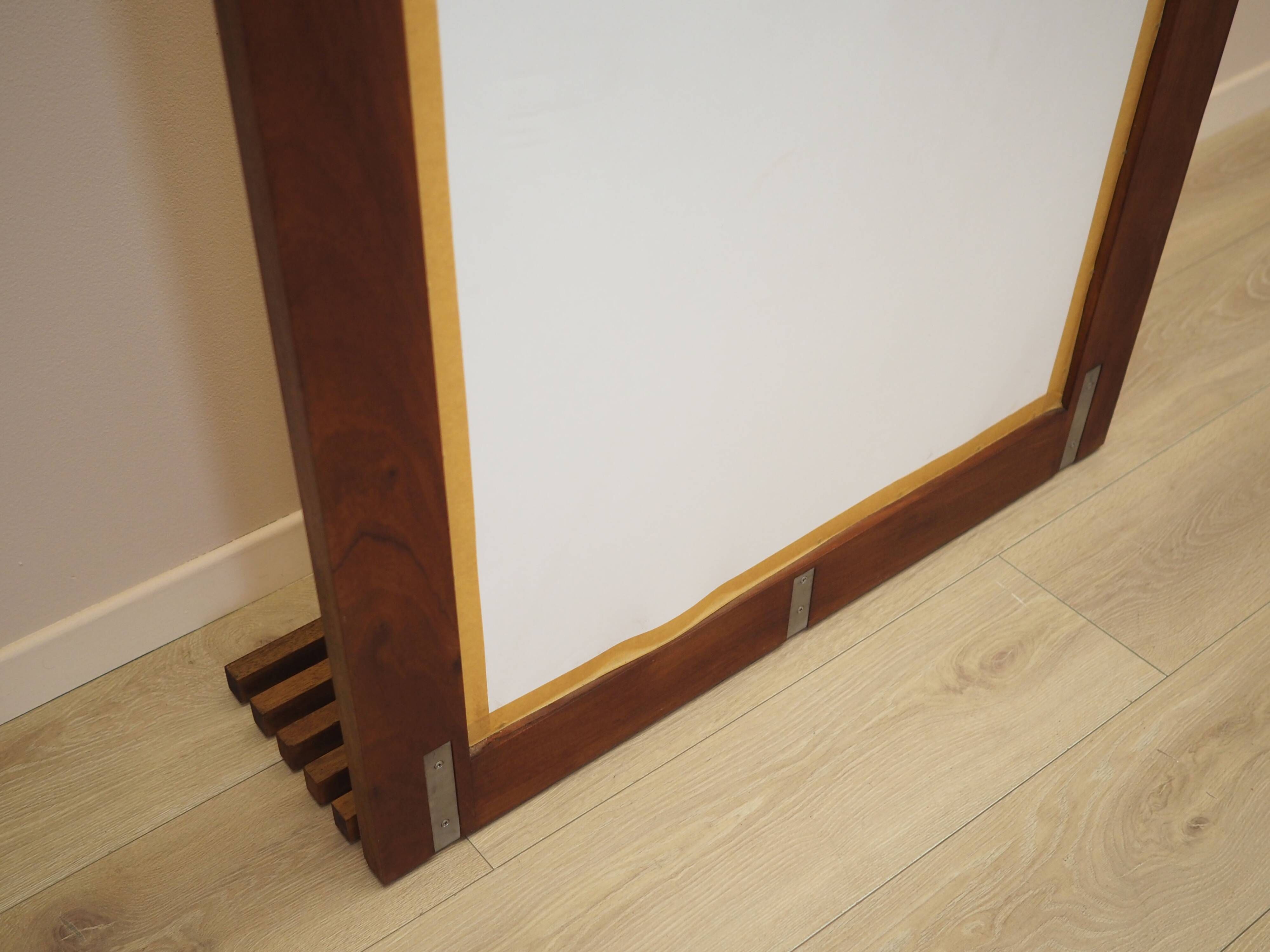 Danish mahogany mirror with shelf, 1970s