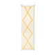 Berbere carpet beni ouarain ecru corridor with yellow diamonds in relief 294 x 88 cm