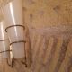 2 60's design wall lights in italian brass and glass