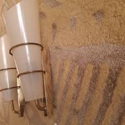2 60's design wall lights in italian brass and glass