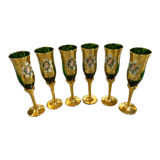 6 Murano champagne flutes