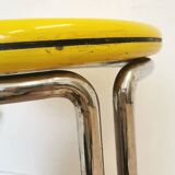 Vintage Yellow Bar Table: Chrome, 1970s High Coffee Table