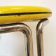 Table de bar jaune vintage : table basse haute chromée, années 1970