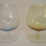 Vintage colored cognac glasses