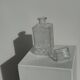 Vintage glass whisky carafe with diamond points H23 L9