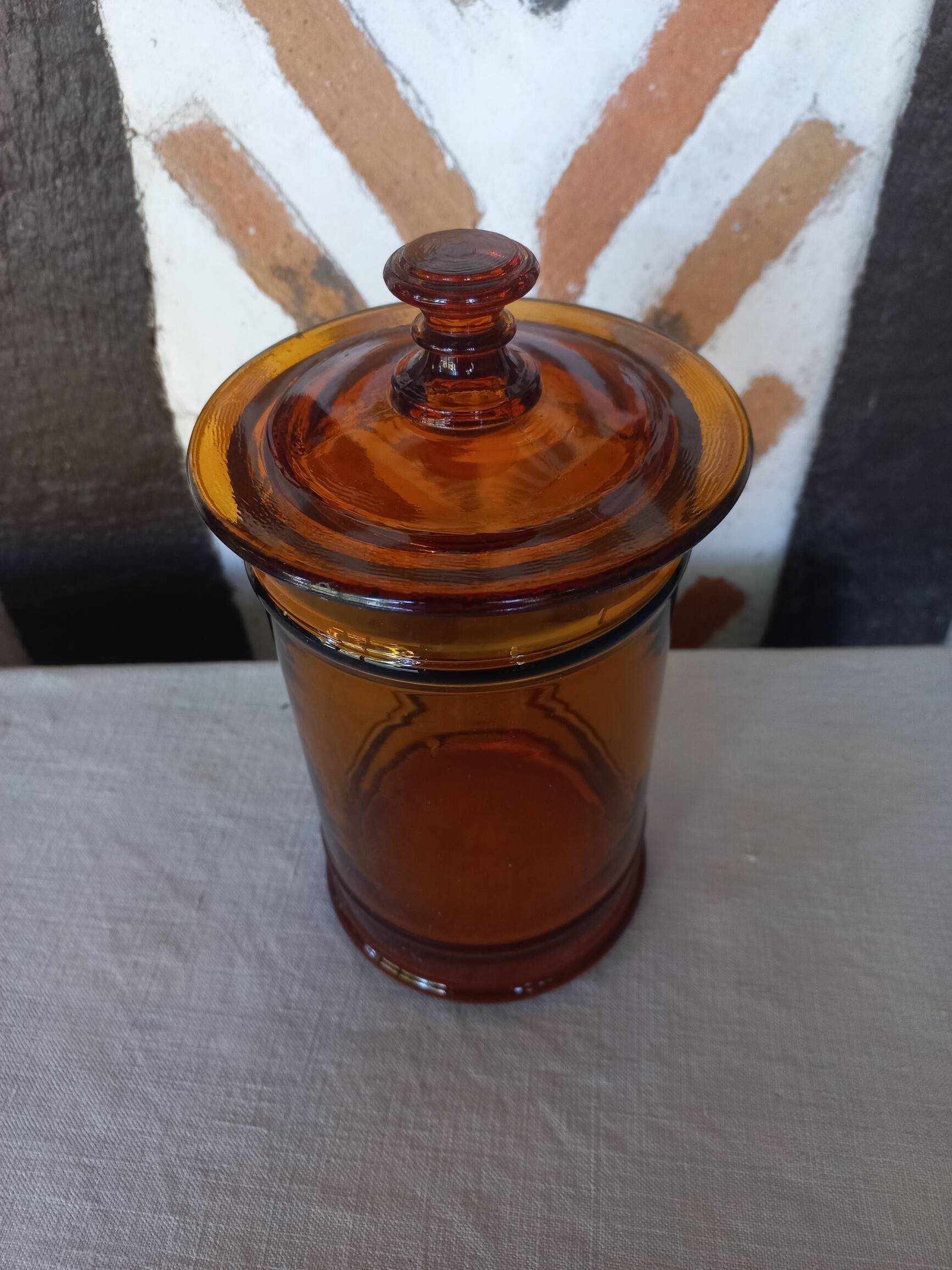 Amber glass jar