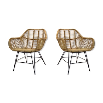 Gorgeous dutch wicker & steel chairs