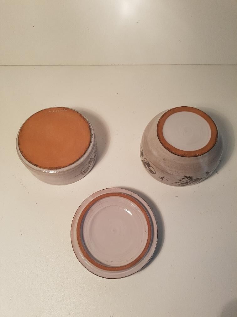 Ceramic bowl and sugar bowl La Tournerie Bons Haute-Savoie