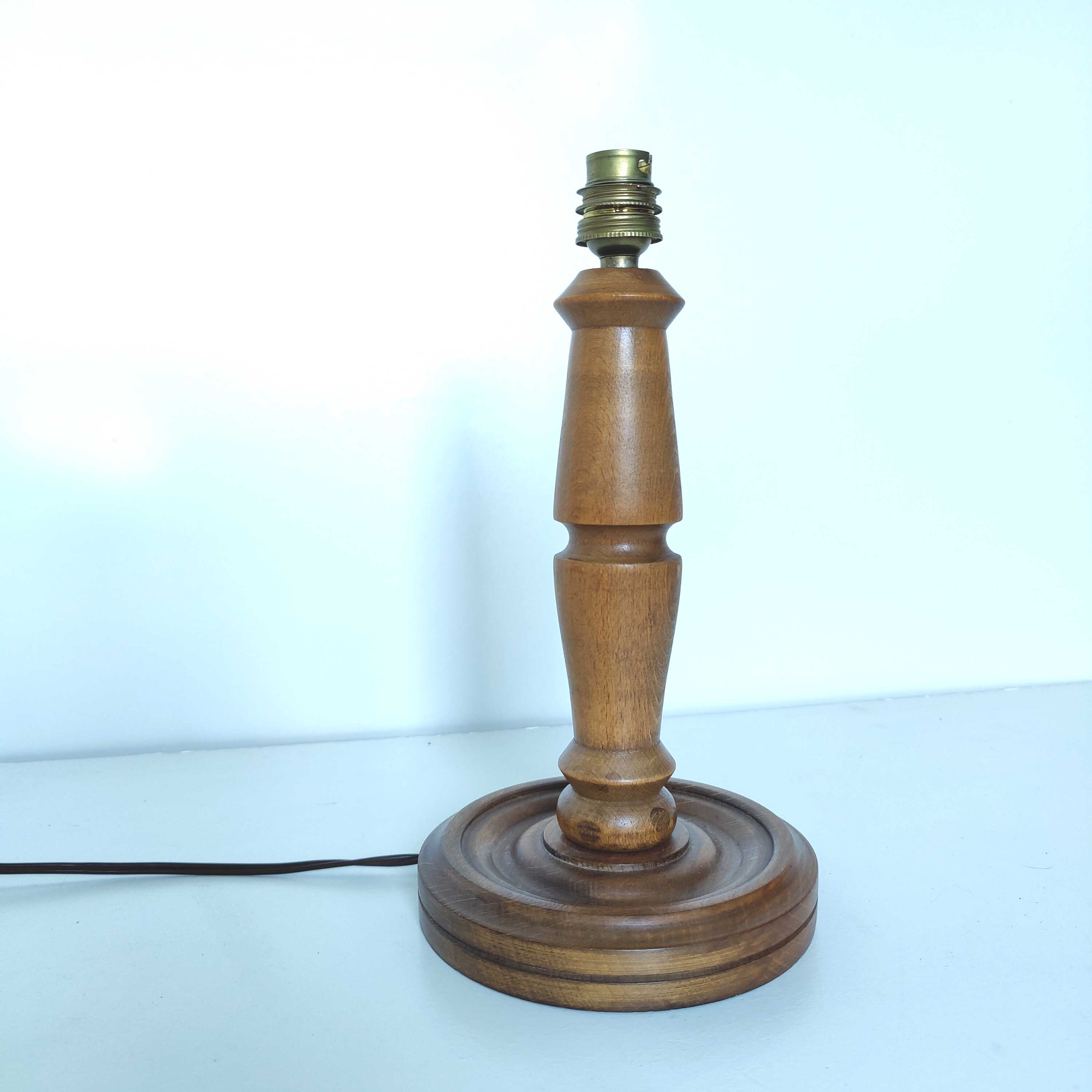 Turned wooden lamp foot