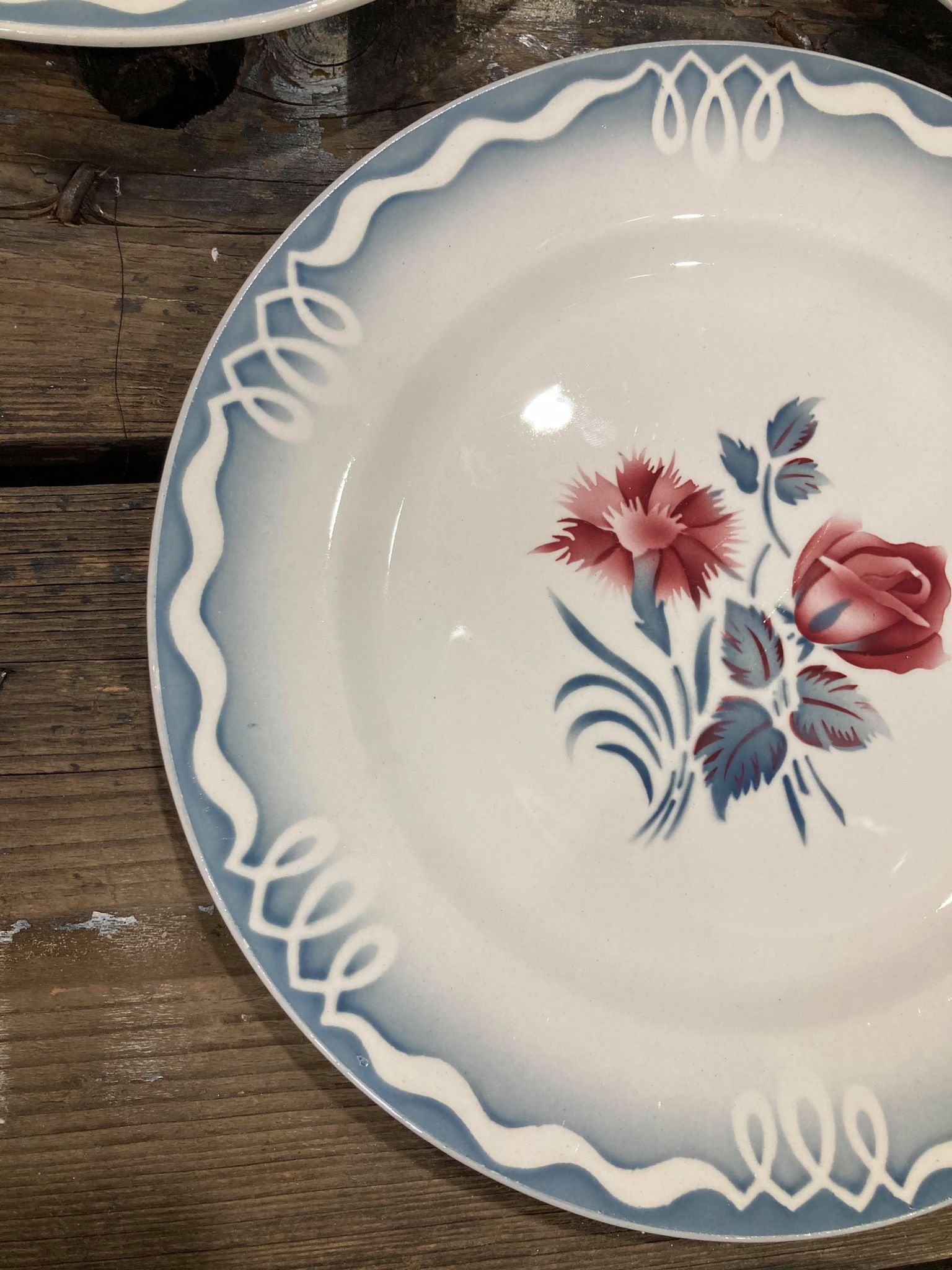 Lot of 6 plates Digoin Sarreguemines model Marinette