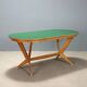 Table vintage des années 1960 avec plateau elliptique