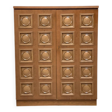 Vintage brutalist bar cabinet, 1970