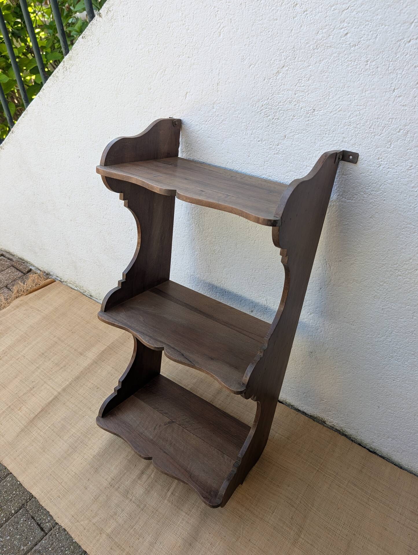 Art Deco walnut wall shelf 1930
