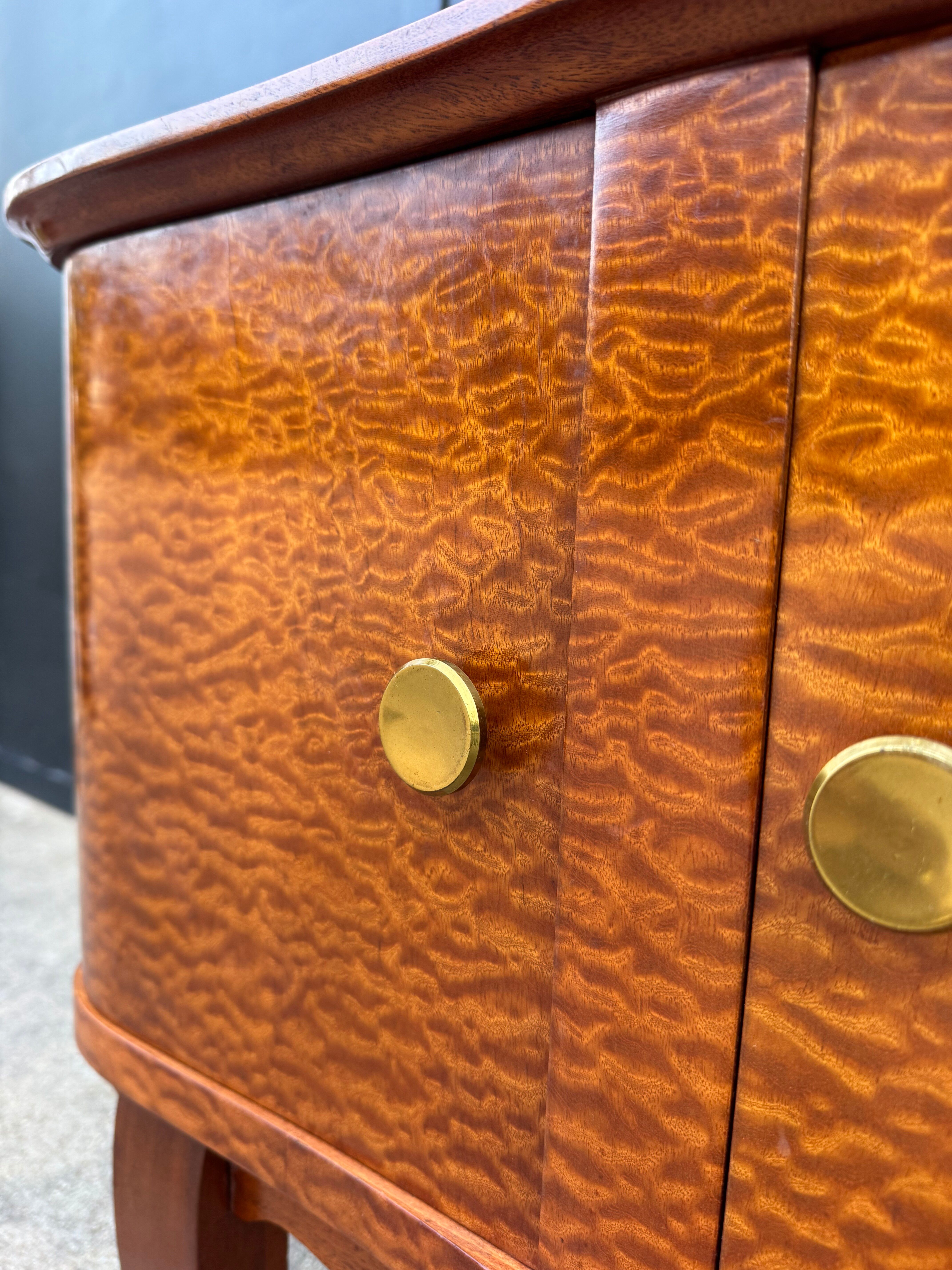 Mahogany veneered bedside table from the 1950s.