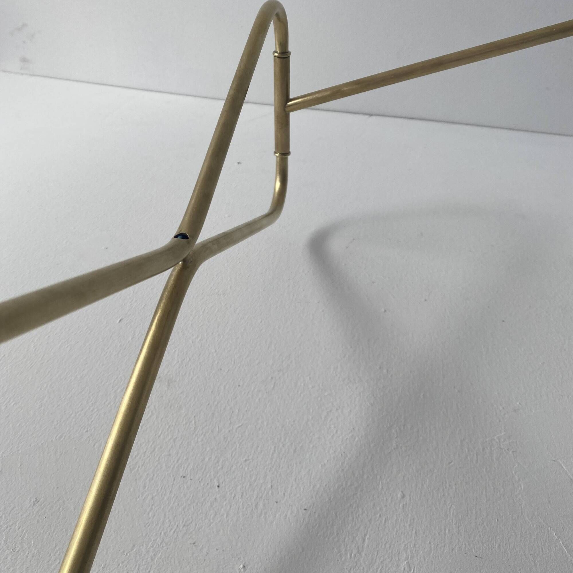 Old brass and prismatic glass xxl stem lamp