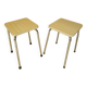 2 Tabourets Style Scandinave en Formica et Acier Chromé, années 50-60