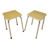 2 Scandinavian Style Stools in Formica and Chrome Steel, 1950s-60s