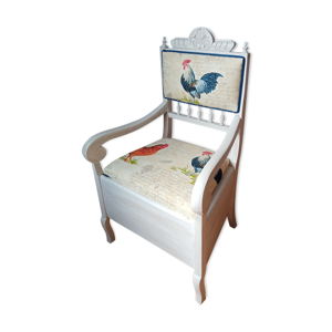 fauteuil bois avec rangement - beige