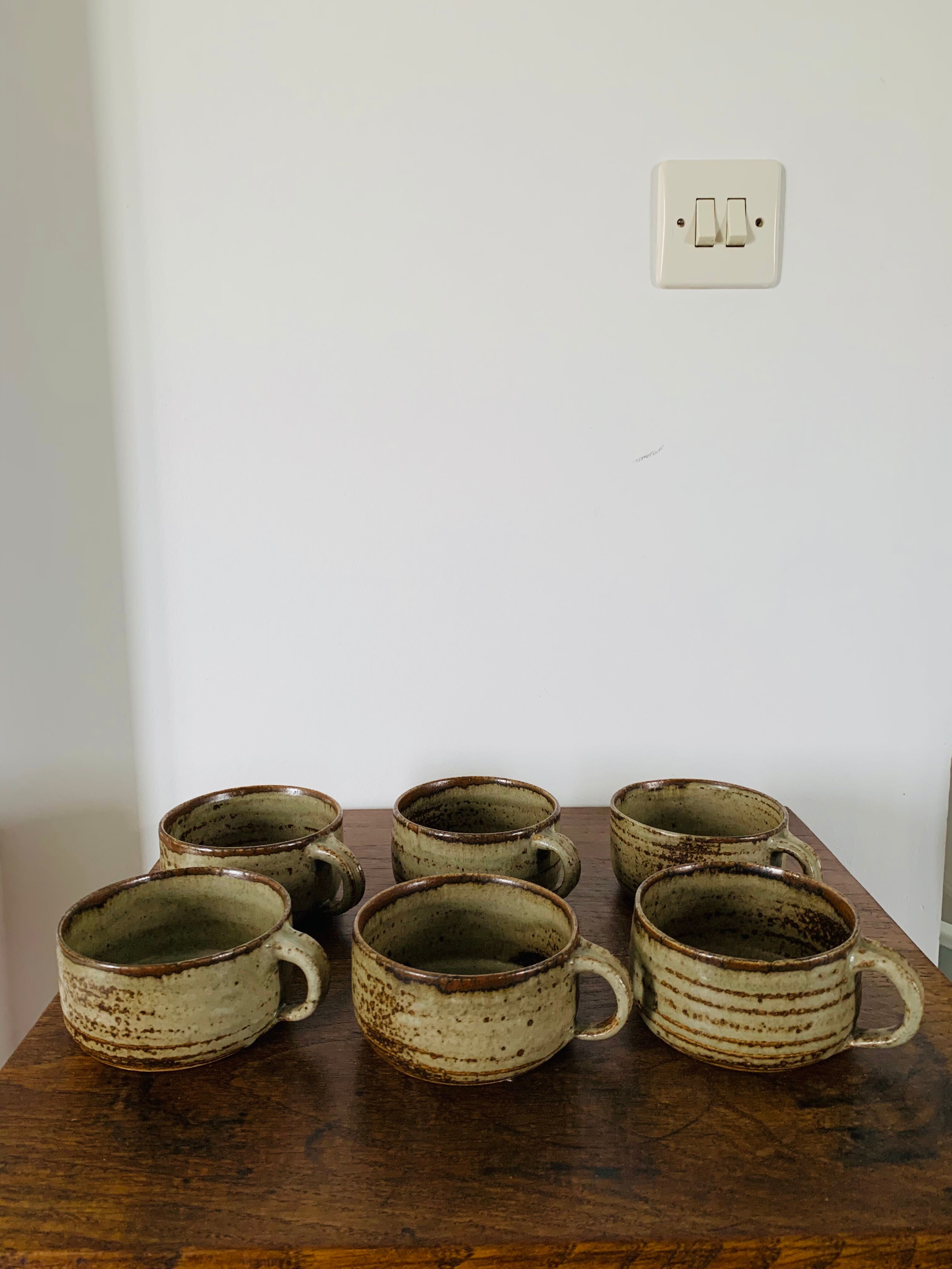 Lot of Villenauxe sandstone cups Made in France