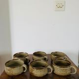 Lot of Villenauxe sandstone cups Made in France