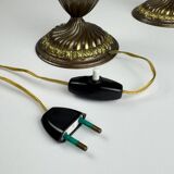 Vintage large table lamps in bronze, Italy, 1950s, set of 2