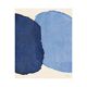 Peinture abstraite sur papier bleu signée Eawy