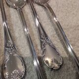 6 silver-plated metal dessert spoons by Christofle Marly, 19.6 cm.