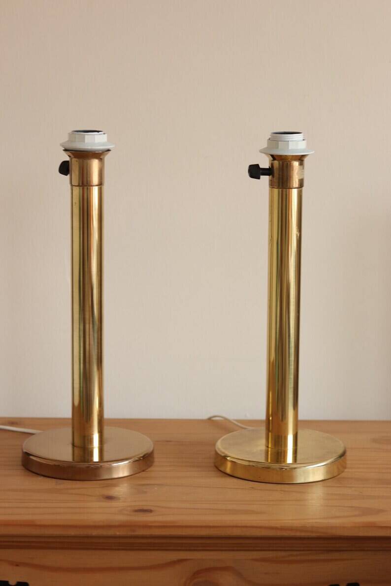 Pair of Vintage Large Brass Table Lamps