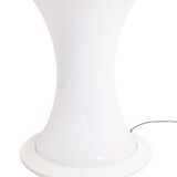 Enrico Tronconi "Bamboo" floor lamp, in white opaline glass. 1970s.