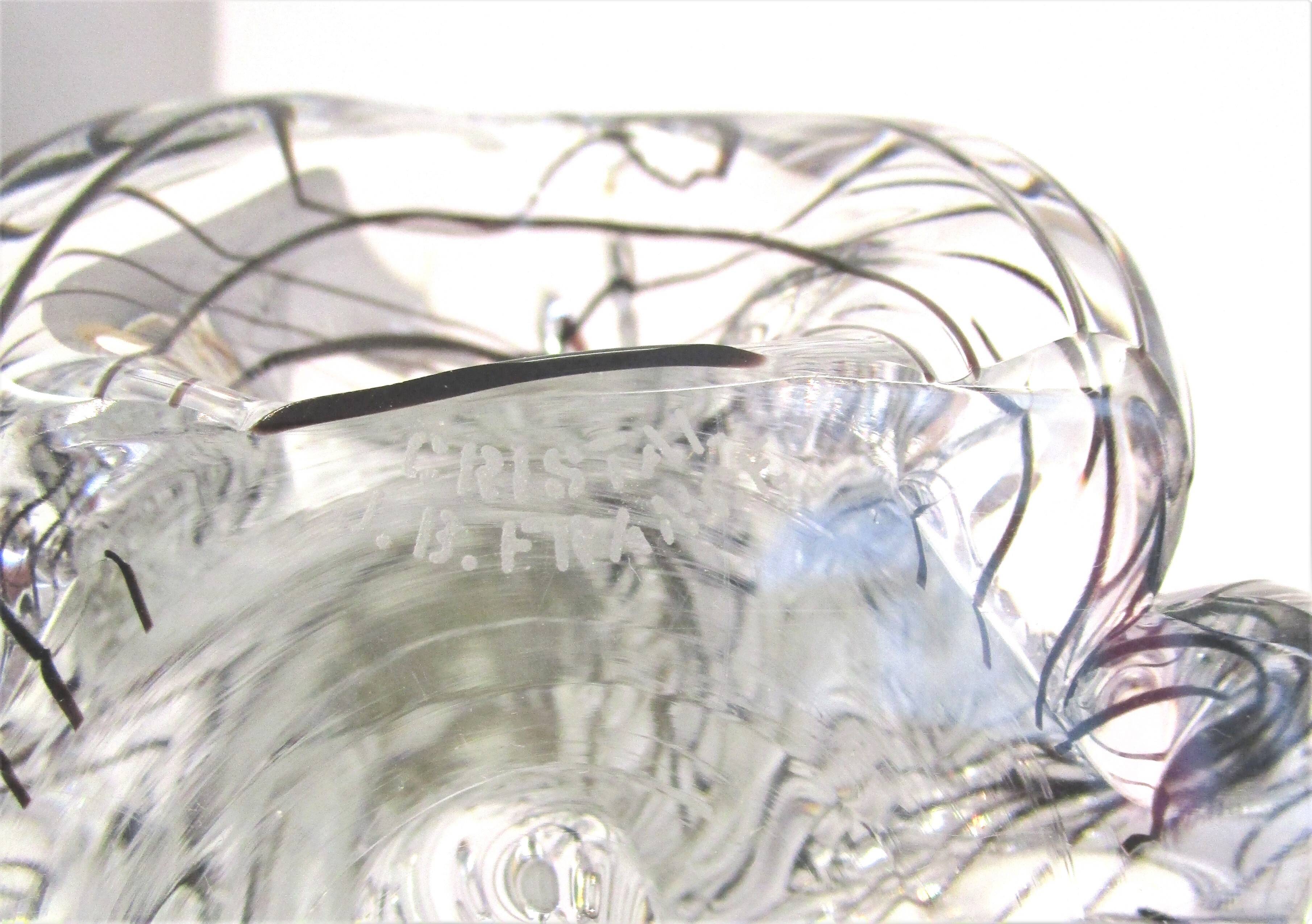 JB sculptural transparent and black crystal lamp