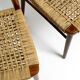 Two original 1960s Wilkhahn chairs made of walnut with wicker cane