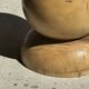 Stool, side table, end table in solid suar wood spheres H50 D39