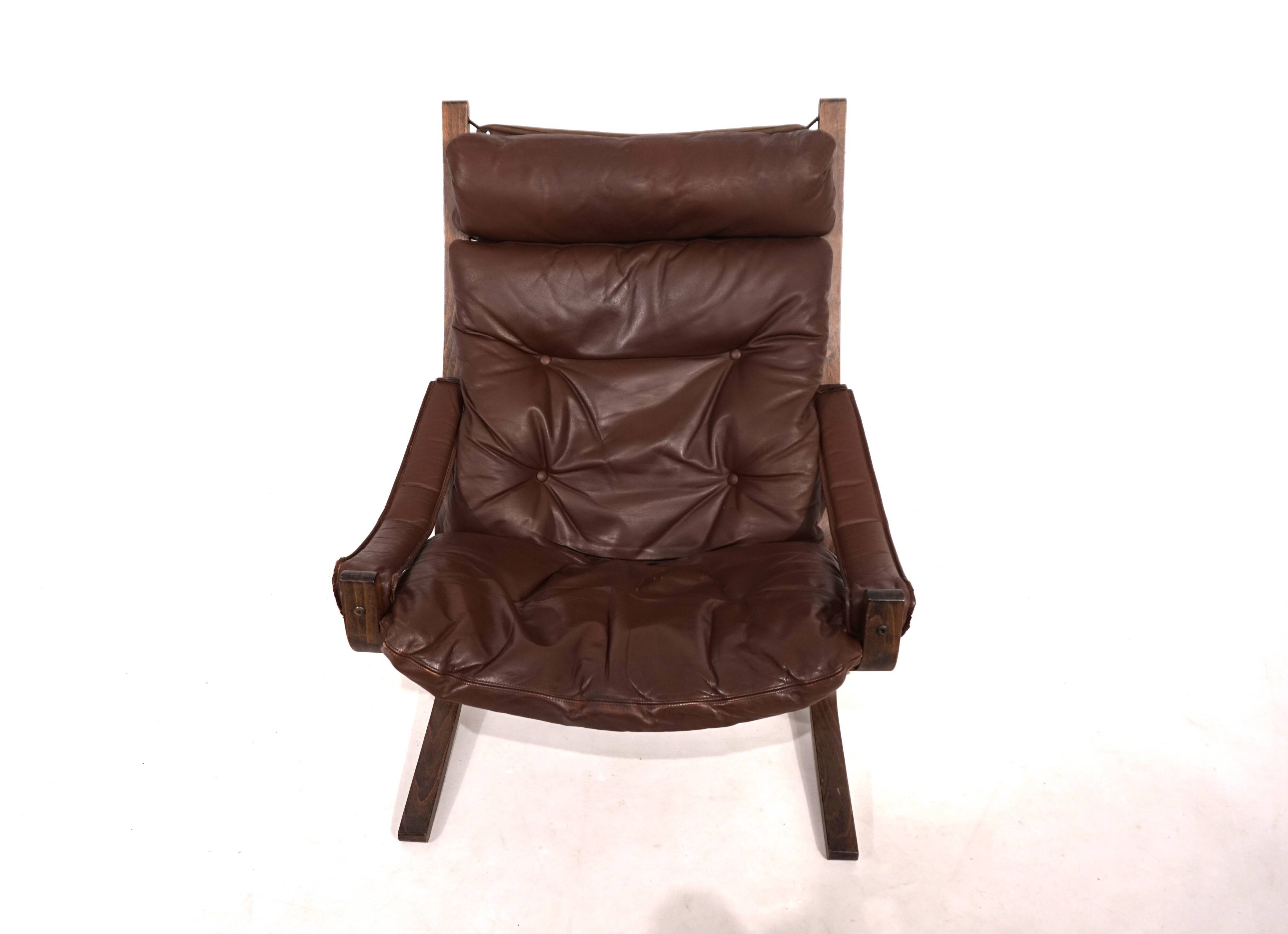 Westnofa Siesta leather lounge chair by Ingmar Relling, 1960
