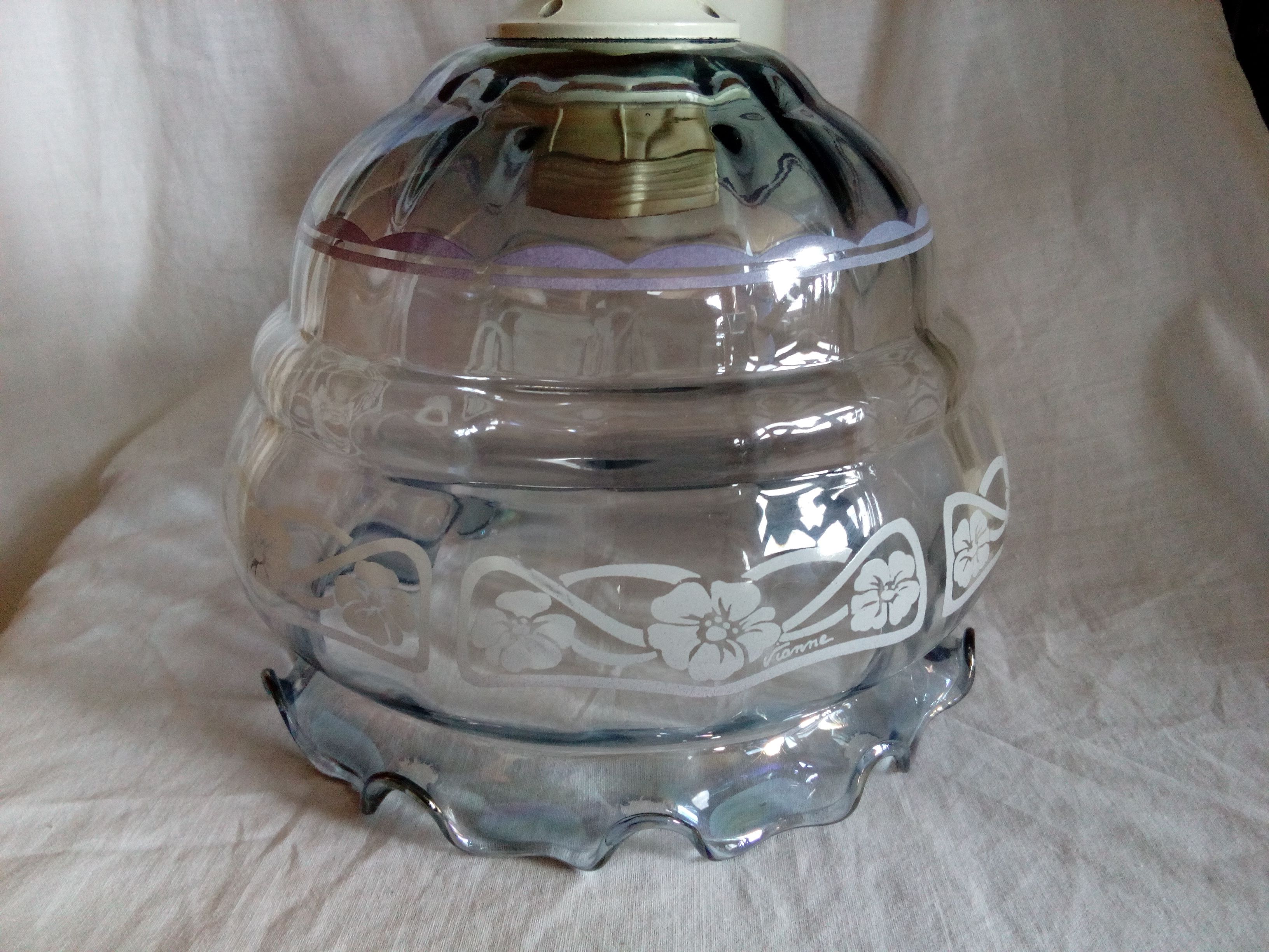 Suspension in the glass of the 60 or 70 signed Vianne