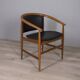 Ensemble de 4 chaises vintage en bois et cuir des années 1960 conçues par isa bergamo