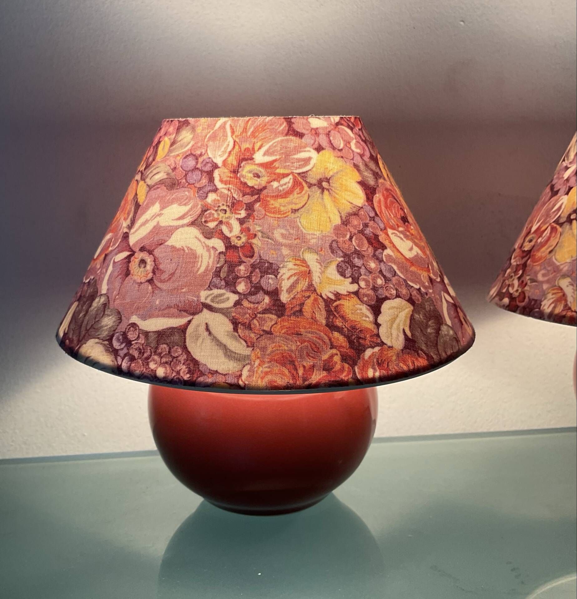 Pair of vintage "Mignon" ceramic lamps from the 1980s.