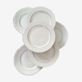 Assiettes blanches dépareillées