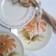 Assiettes à dessert Longwy et St Amand décore de fleurs